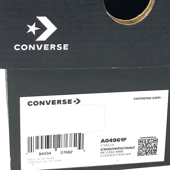 Converse Chuck Taylor High Top Shoe Ultraviolet Canvas Men Size Sneakers A04961F - Picture 9 of 10